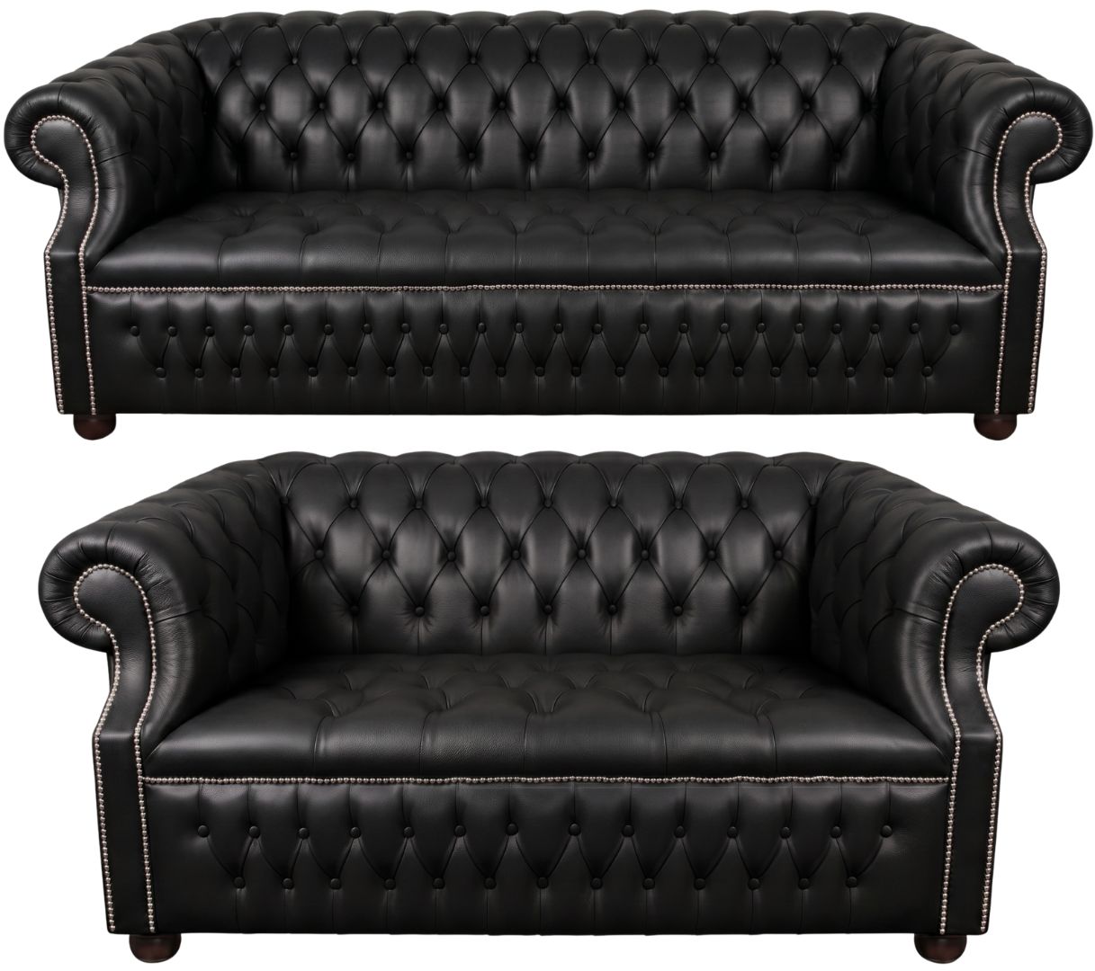 Rothwell Leather Chesterfield Sofa 3 Piece Suite | Fully Tufted