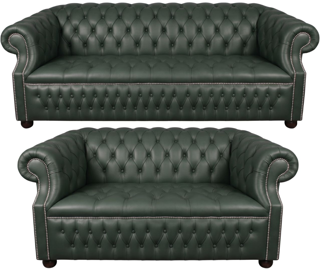 Rothwell Leather Chesterfield Sofa 3 Piece Suite | Fully Tufted