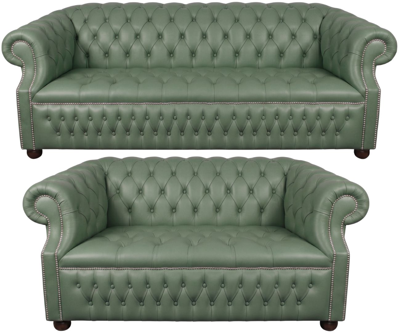 Rothwell Leather Chesterfield Sofa 3 Piece Suite | Fully Tufted