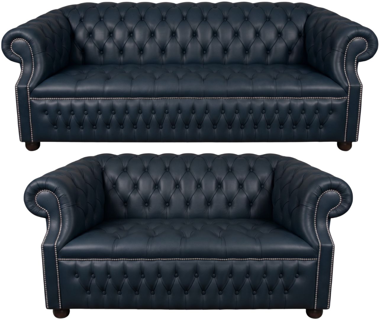 Rothwell Leather Chesterfield Sofa 3 Piece Suite | Fully Tufted