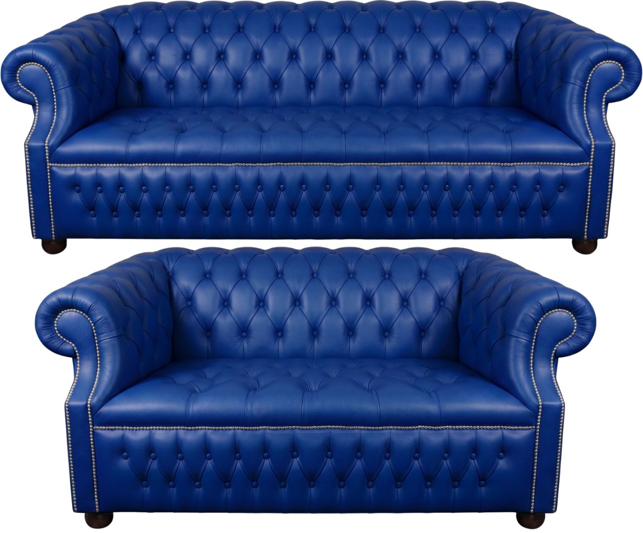 Rothwell Leather Chesterfield Sofa 3 Piece Suite | Fully Tufted