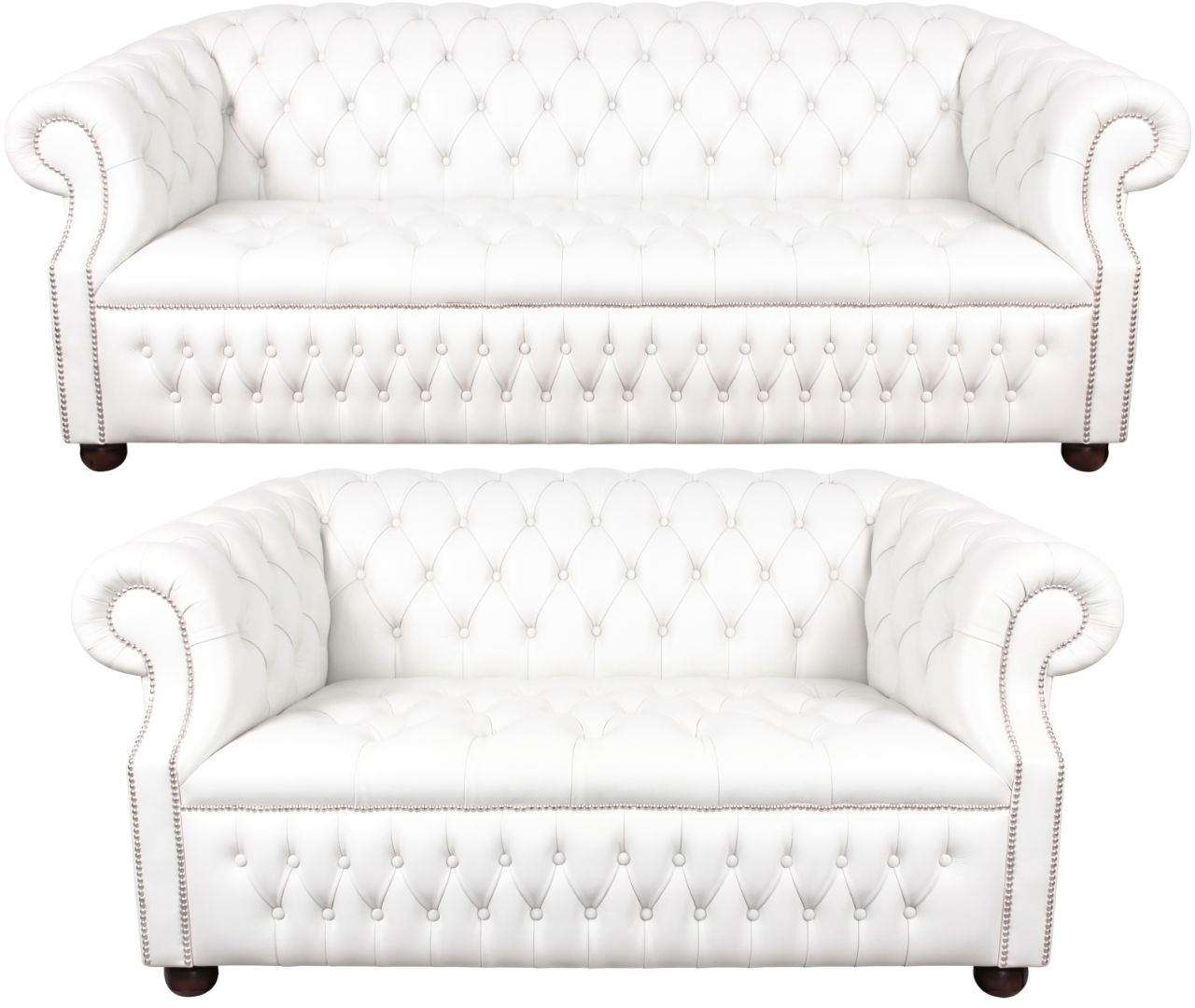 Rothwell Leather Chesterfield Sofa 3 Piece Suite | Fully Tufted