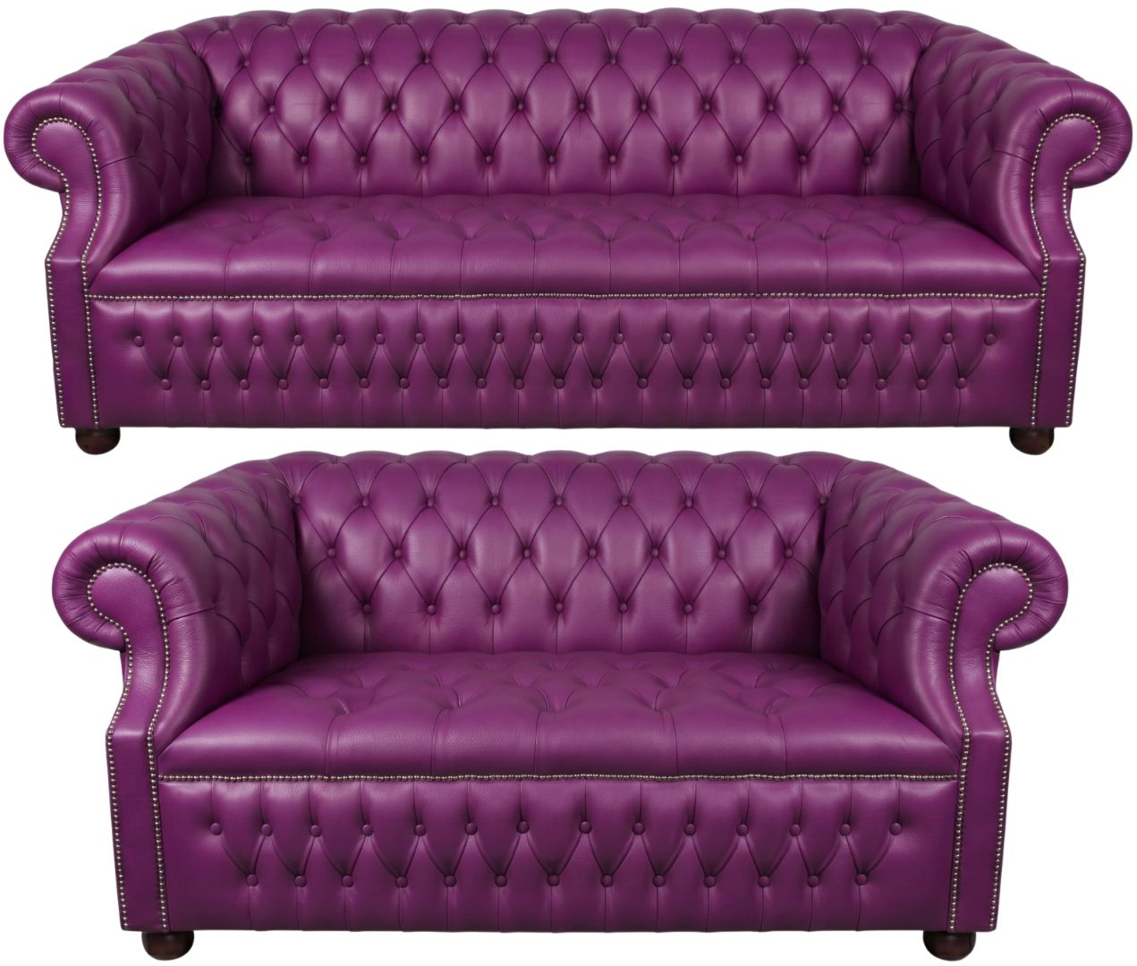 Rothwell Leather Chesterfield Sofa 3 Piece Suite | Fully Tufted