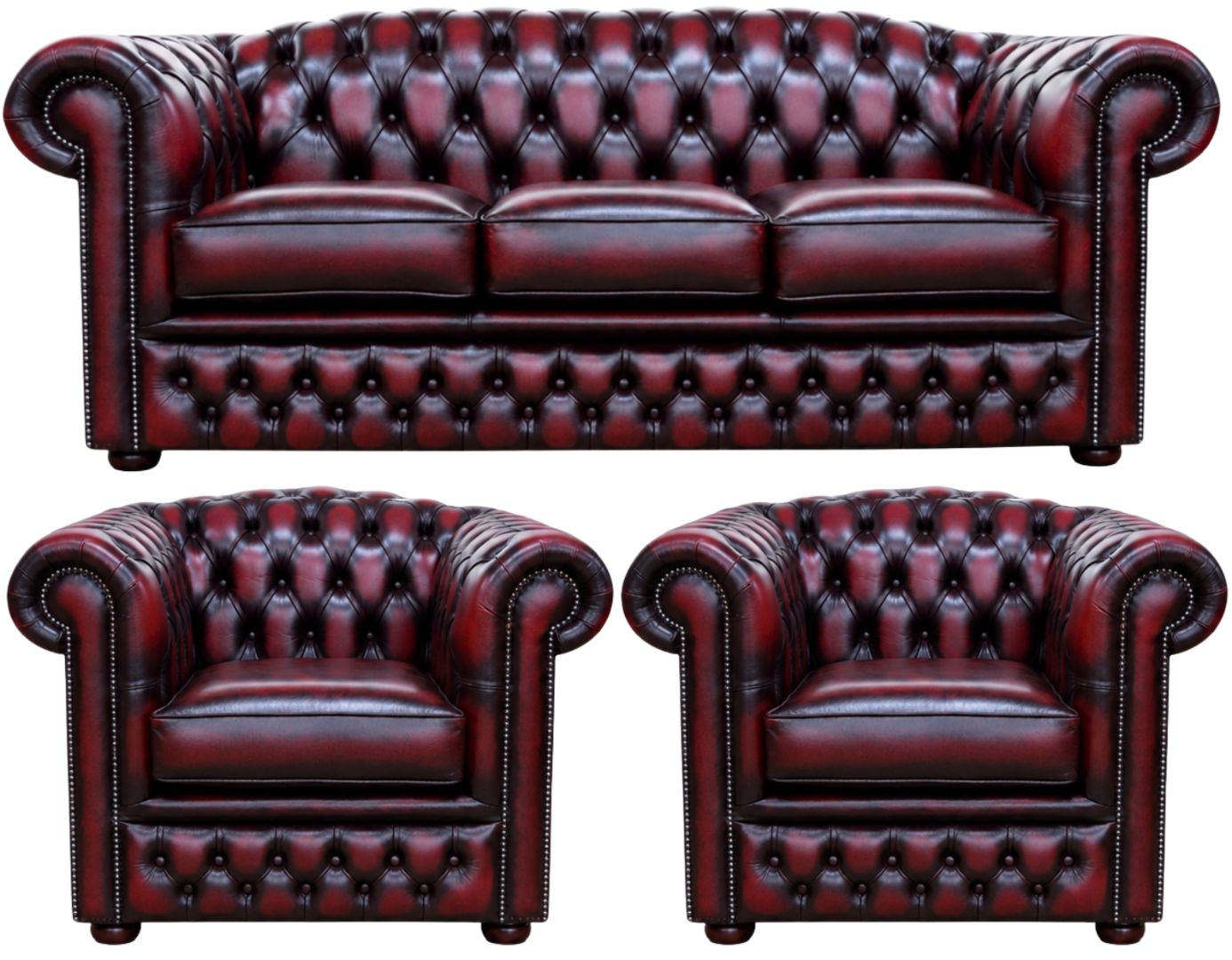 The Royale Chesterfield 3 Piece Suite