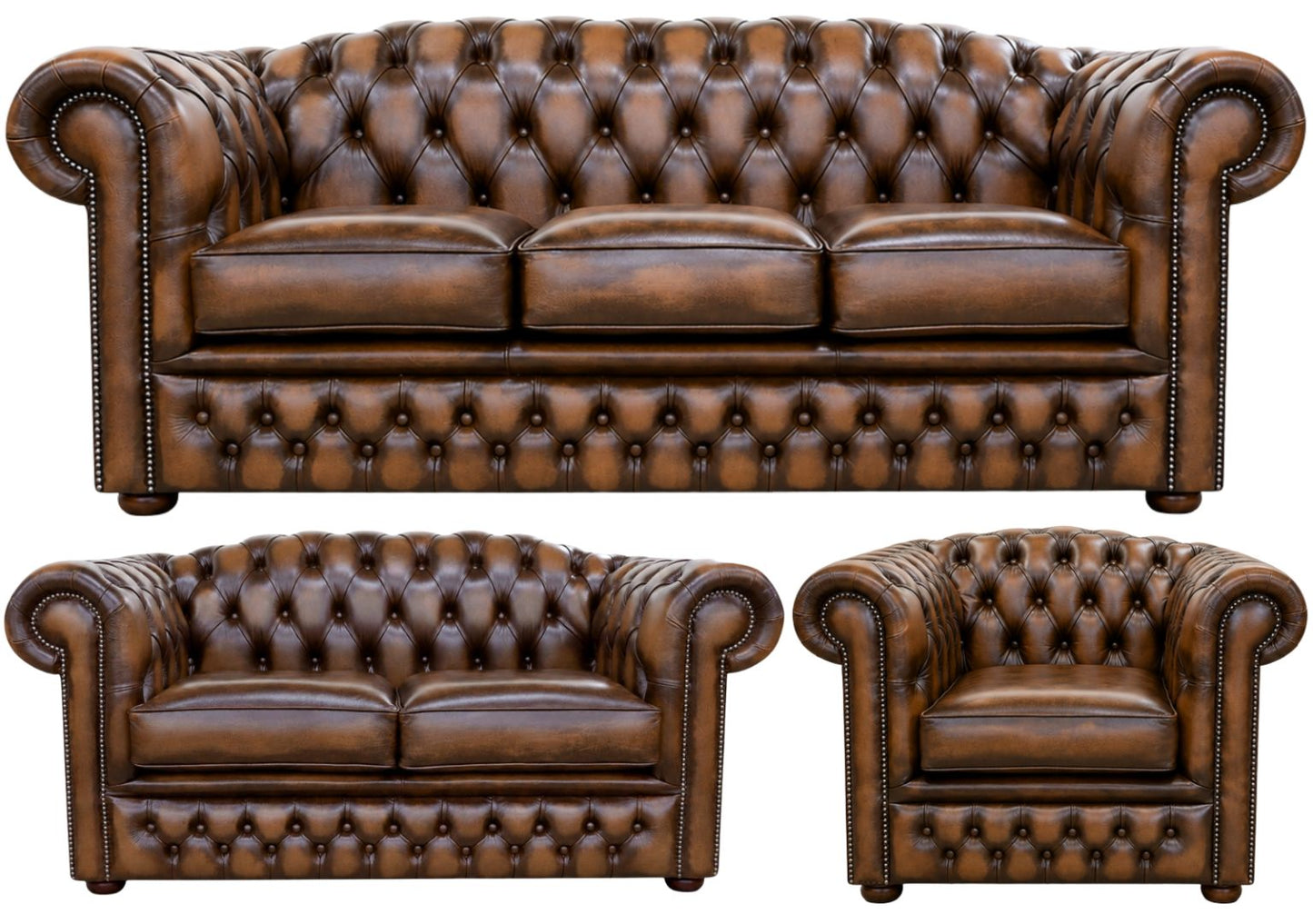 The Royale Chesterfield 3 Piece Suite