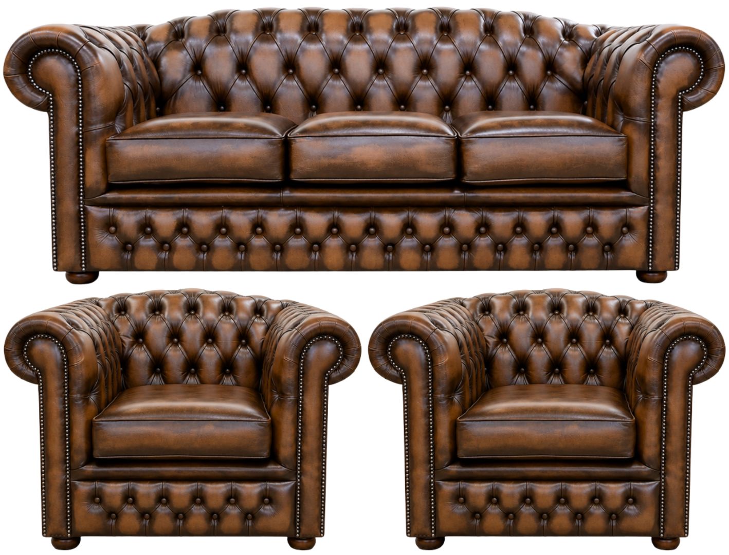 The Royale Chesterfield 3 Piece Suite