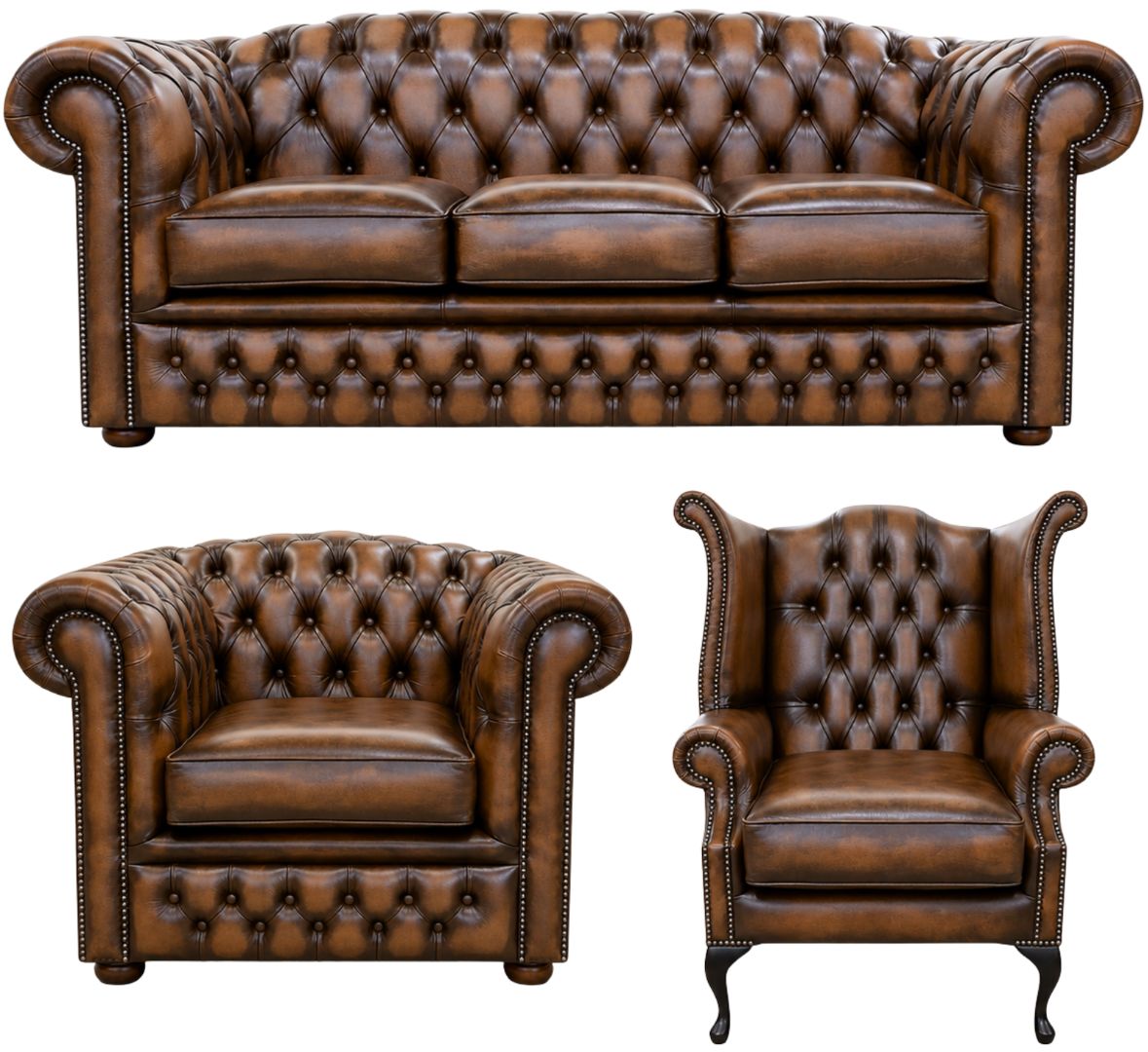 The Royale Chesterfield 3 Piece Suite