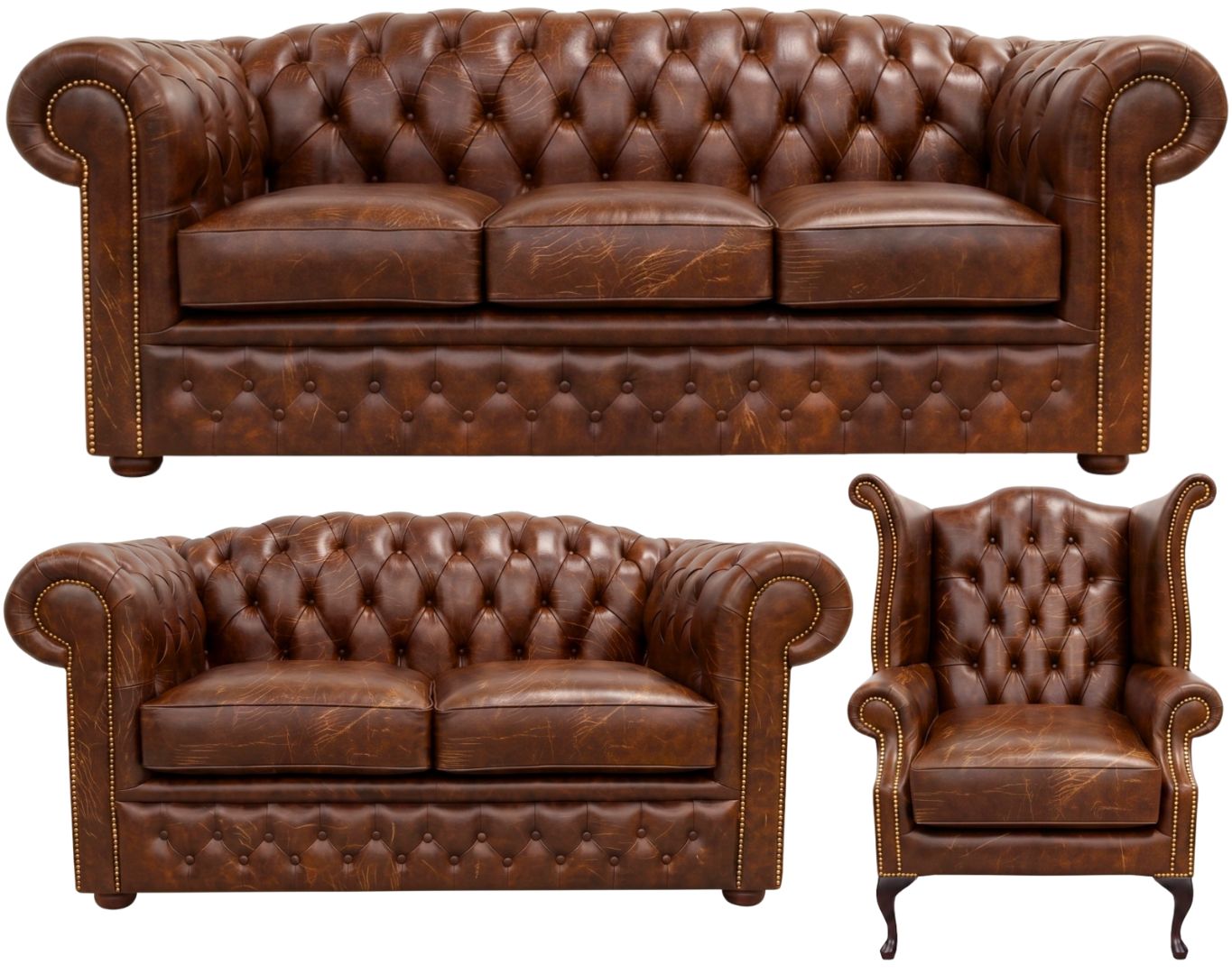 The Royale Chesterfield 3 Piece Suite