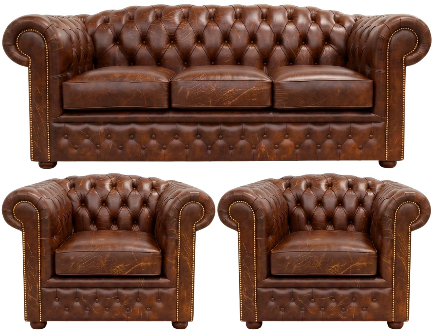 The Royale Chesterfield 3 Piece Suite