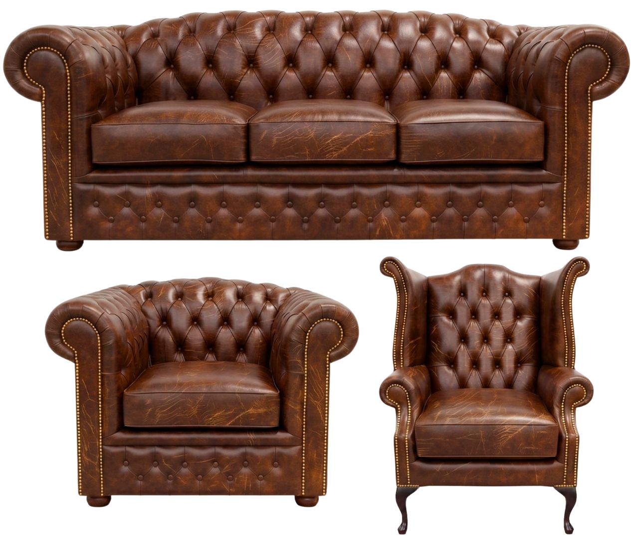 The Royale Chesterfield 3 Piece Suite