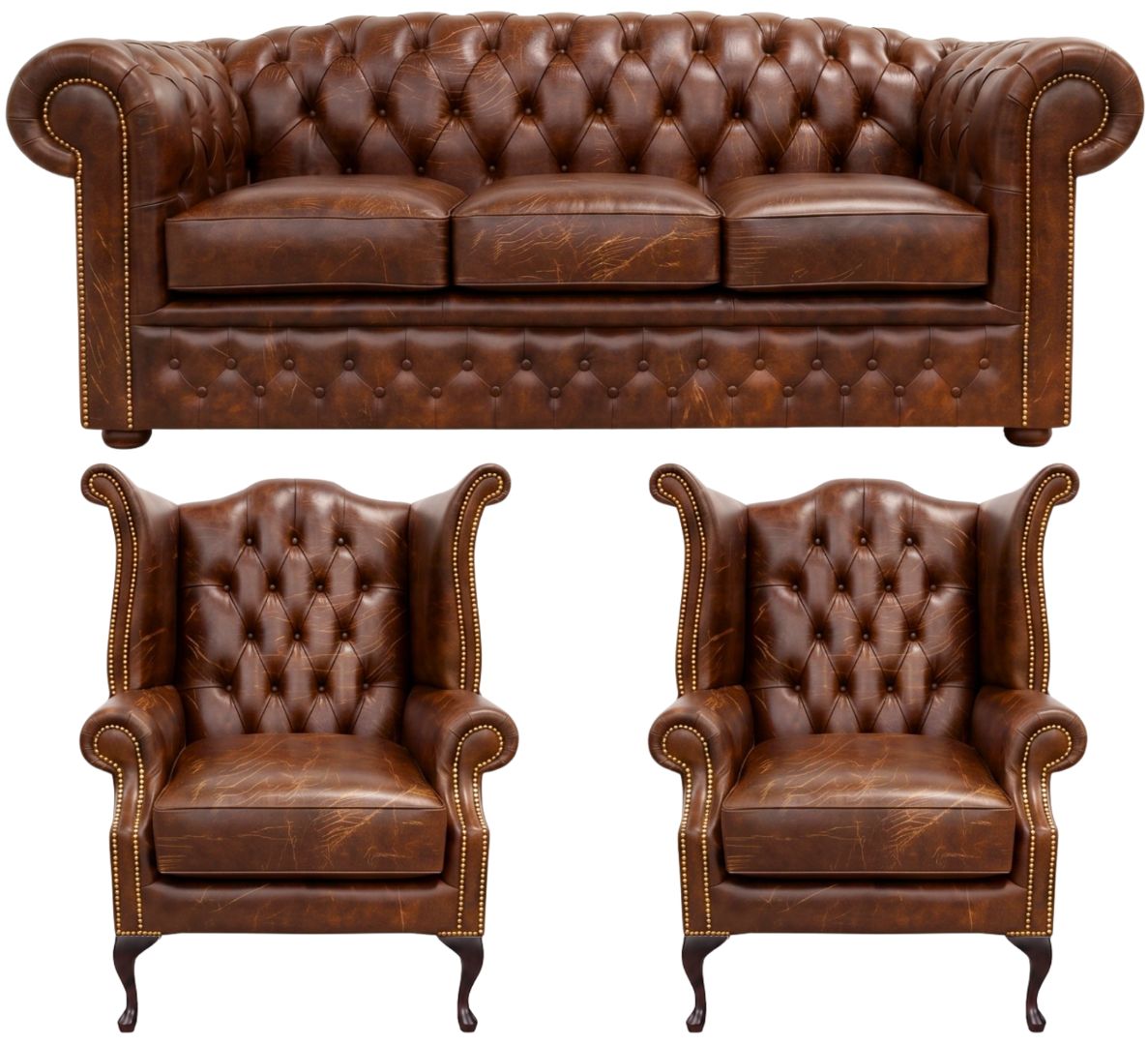 The Royale Chesterfield 3 Piece Suite