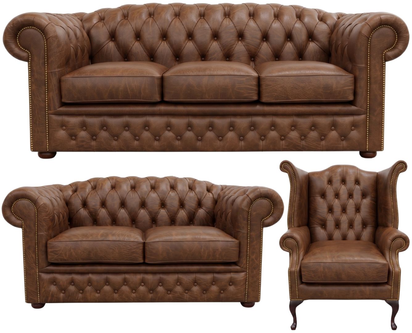 The Royale Chesterfield 3 Piece Suite