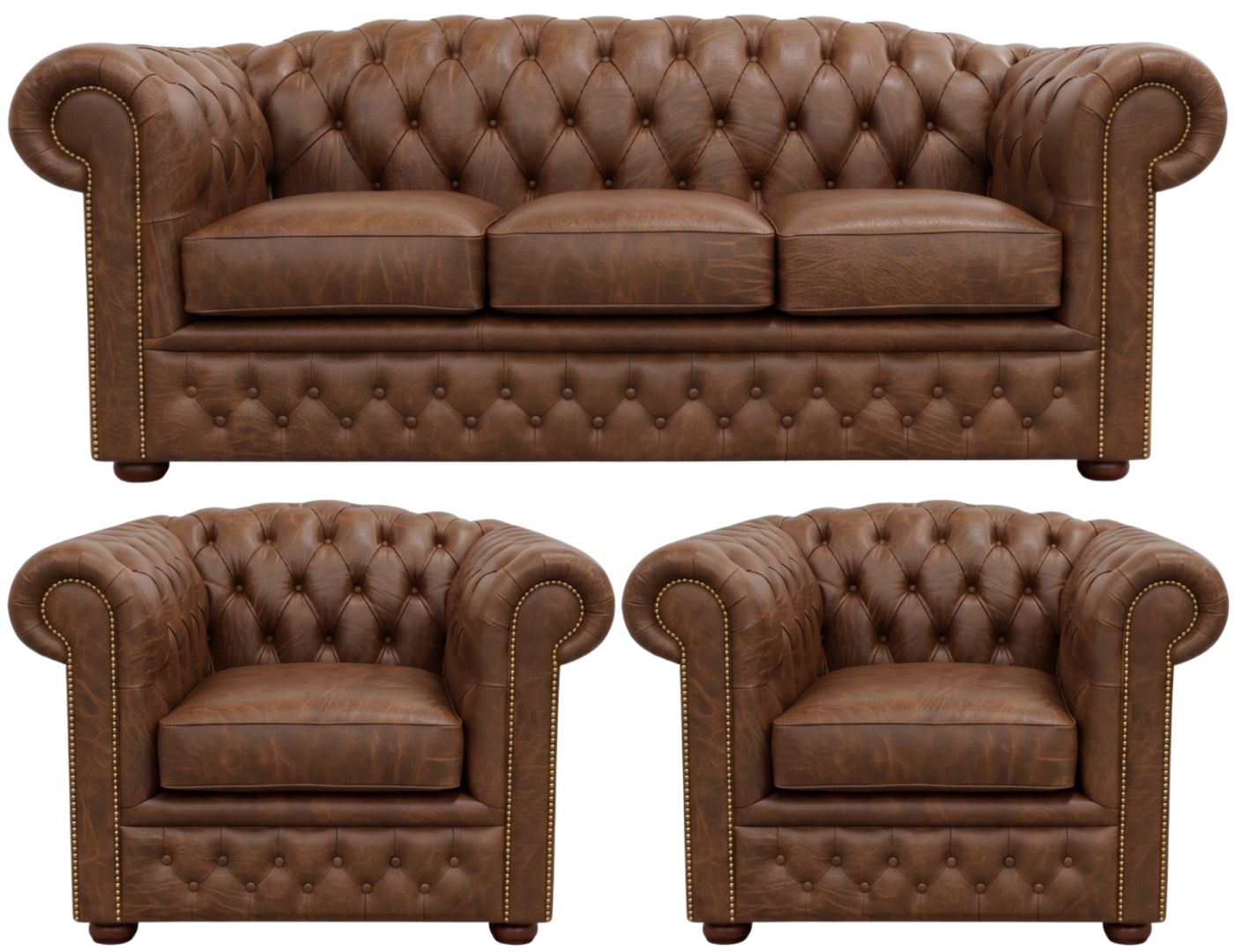 The Royale Chesterfield 3 Piece Suite