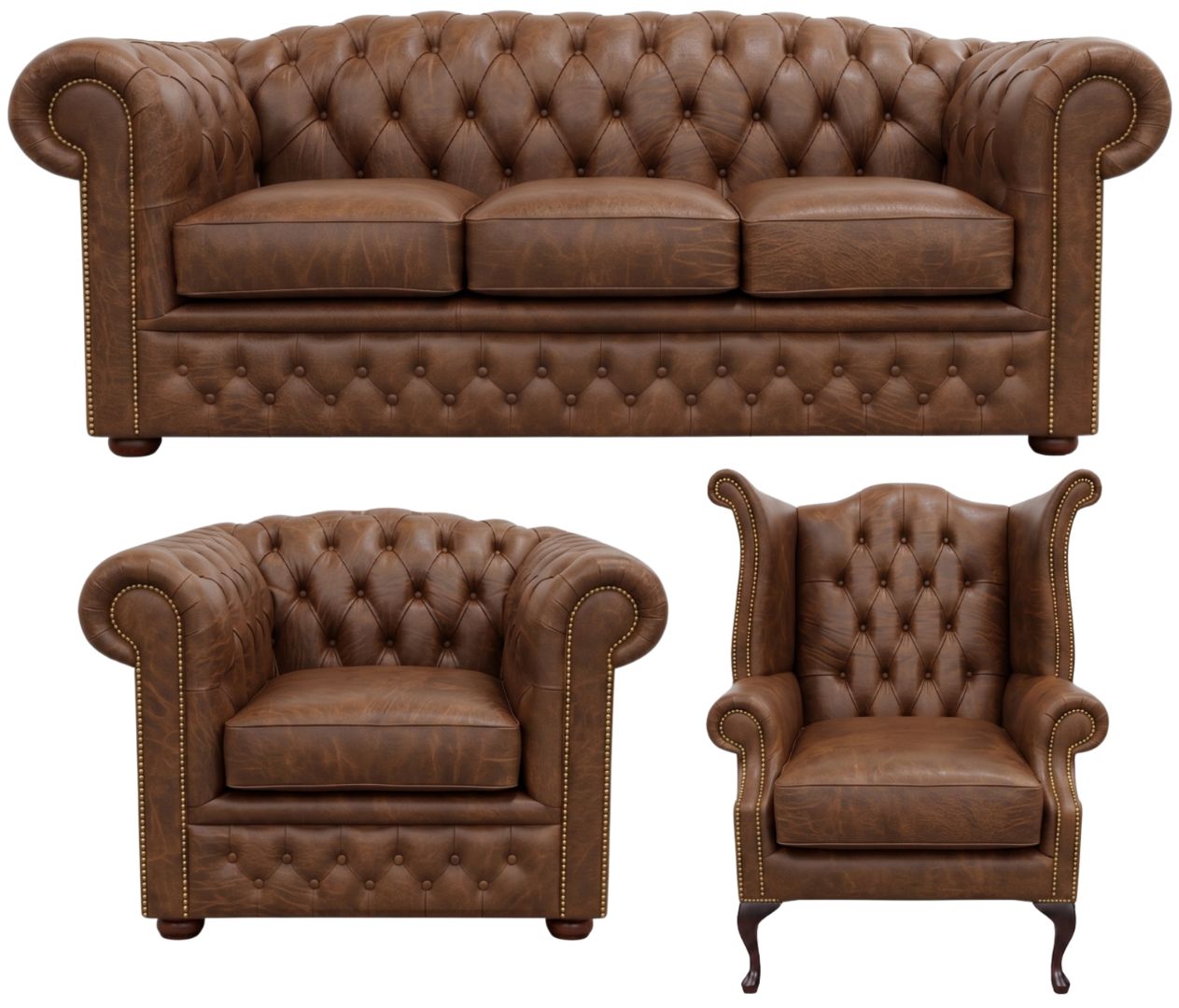 The Royale Chesterfield 3 Piece Suite