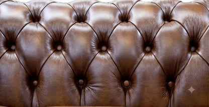 Cambridge Chesterfield Sofa hand deep buttoned back in antique leather