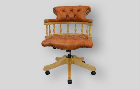 Captain's Swivel Office Chair - Oak & Bruciato