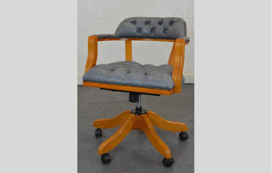 Court Swivel Chair - Yew & Grey