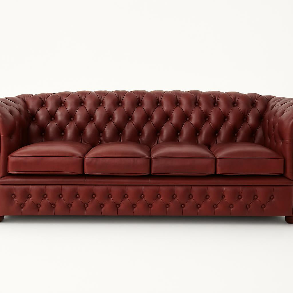 The Windsor Chesterfield Sofa 4 Seat Sofa, color: Vintage Wine