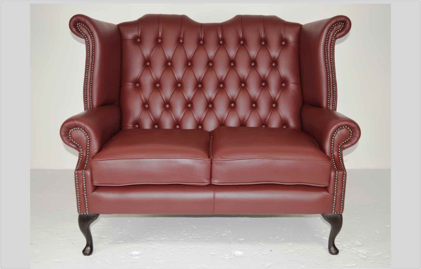 Queen Anne 2 Seat Sofa - Velle Ruby