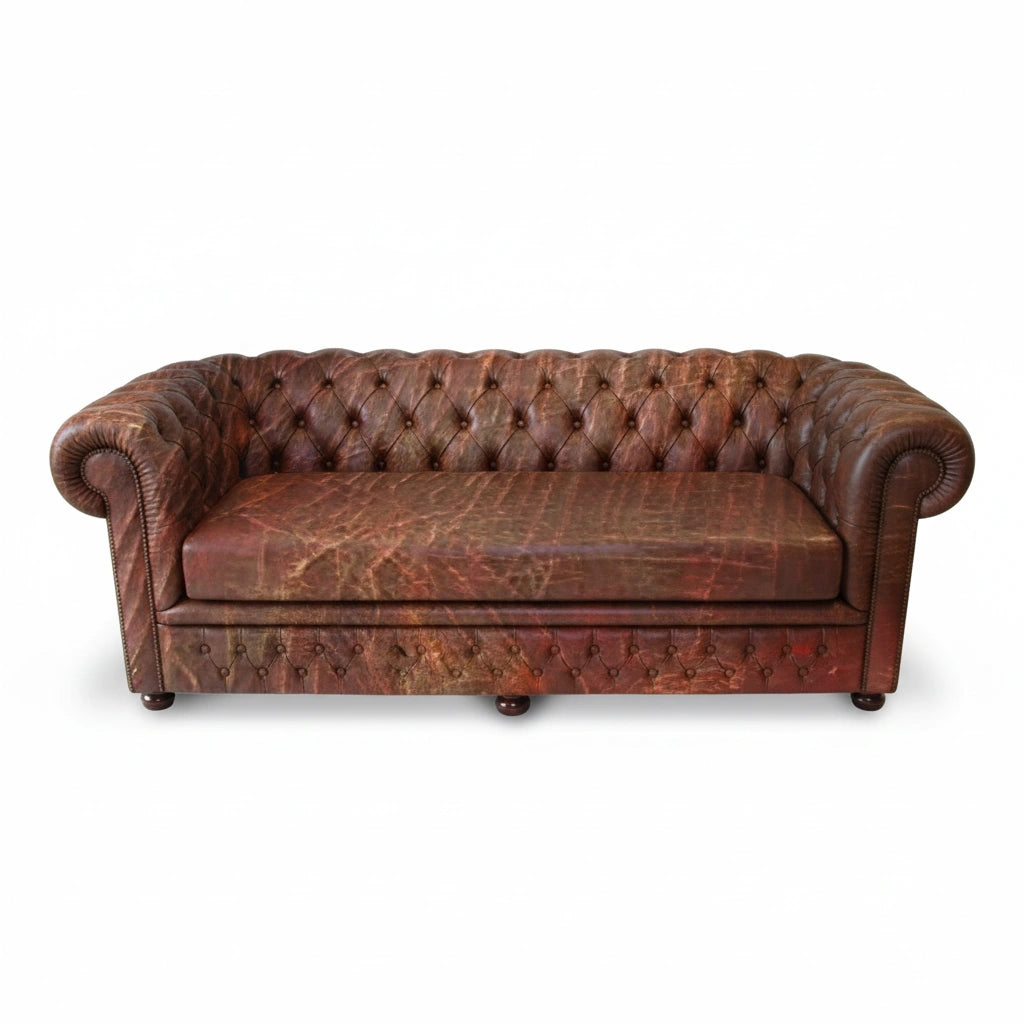 The Durham Chesterfield 3 Seat Sofa Bed, color: Vintage Wine