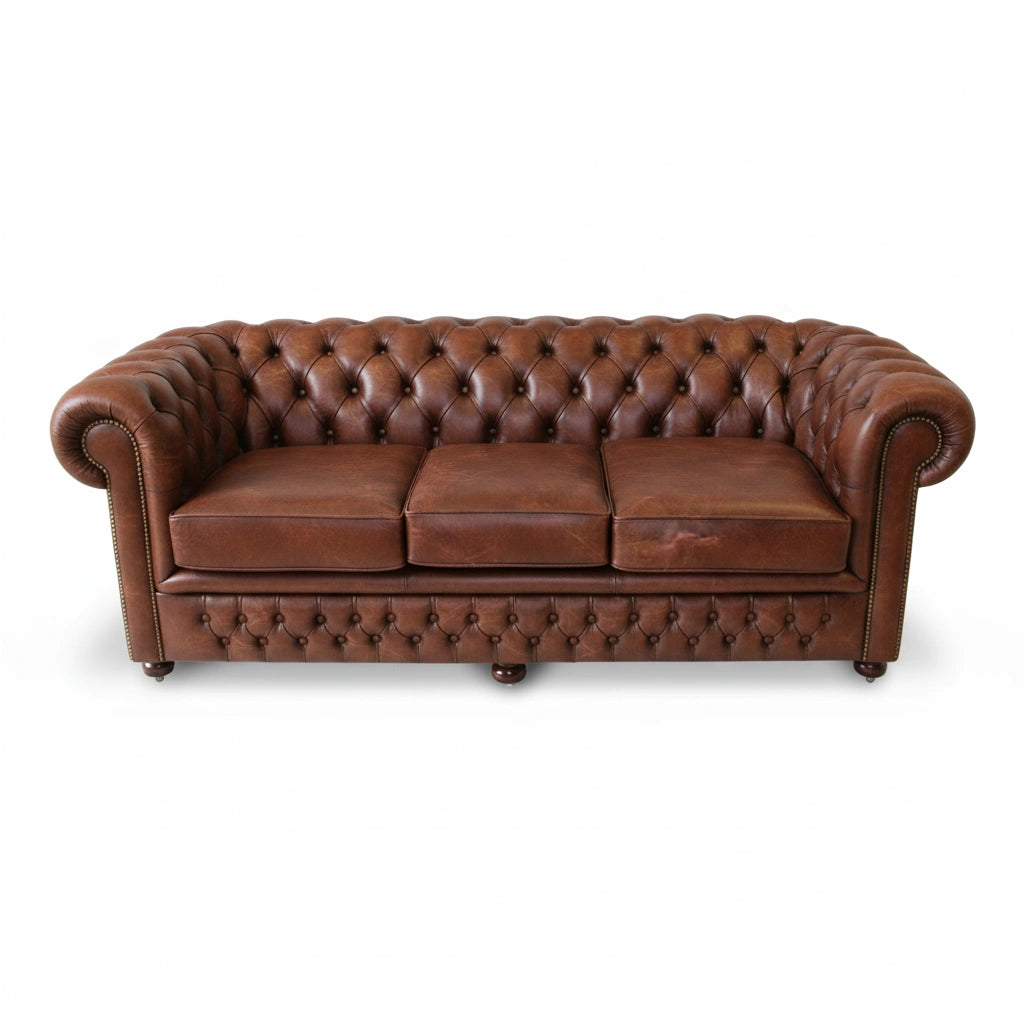 The Durham Chesterfield 3 Seat Sofa Bed, color: Vintage Hazel
