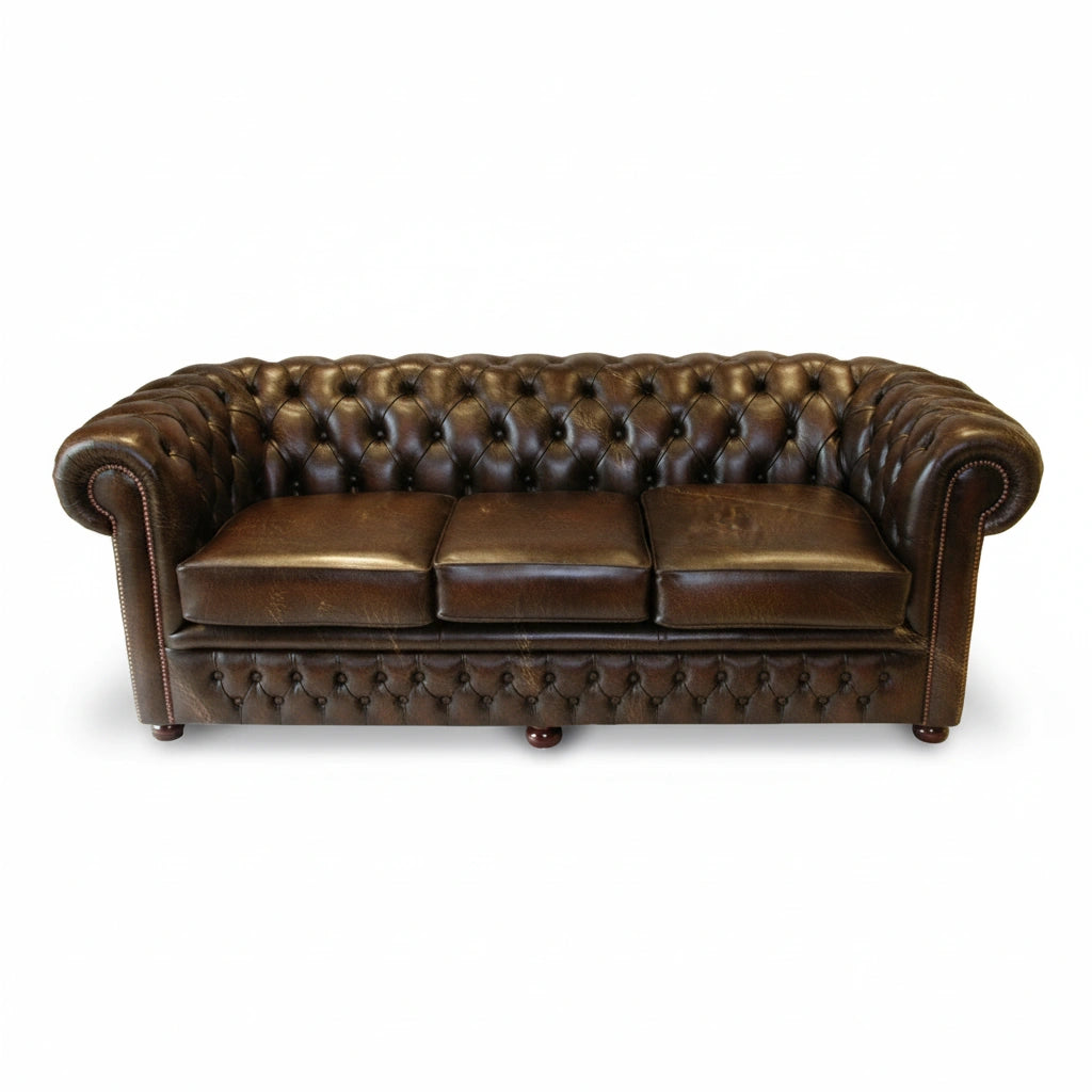 The Durham Chesterfield 3 Seat Sofa Bed, color: English Moss