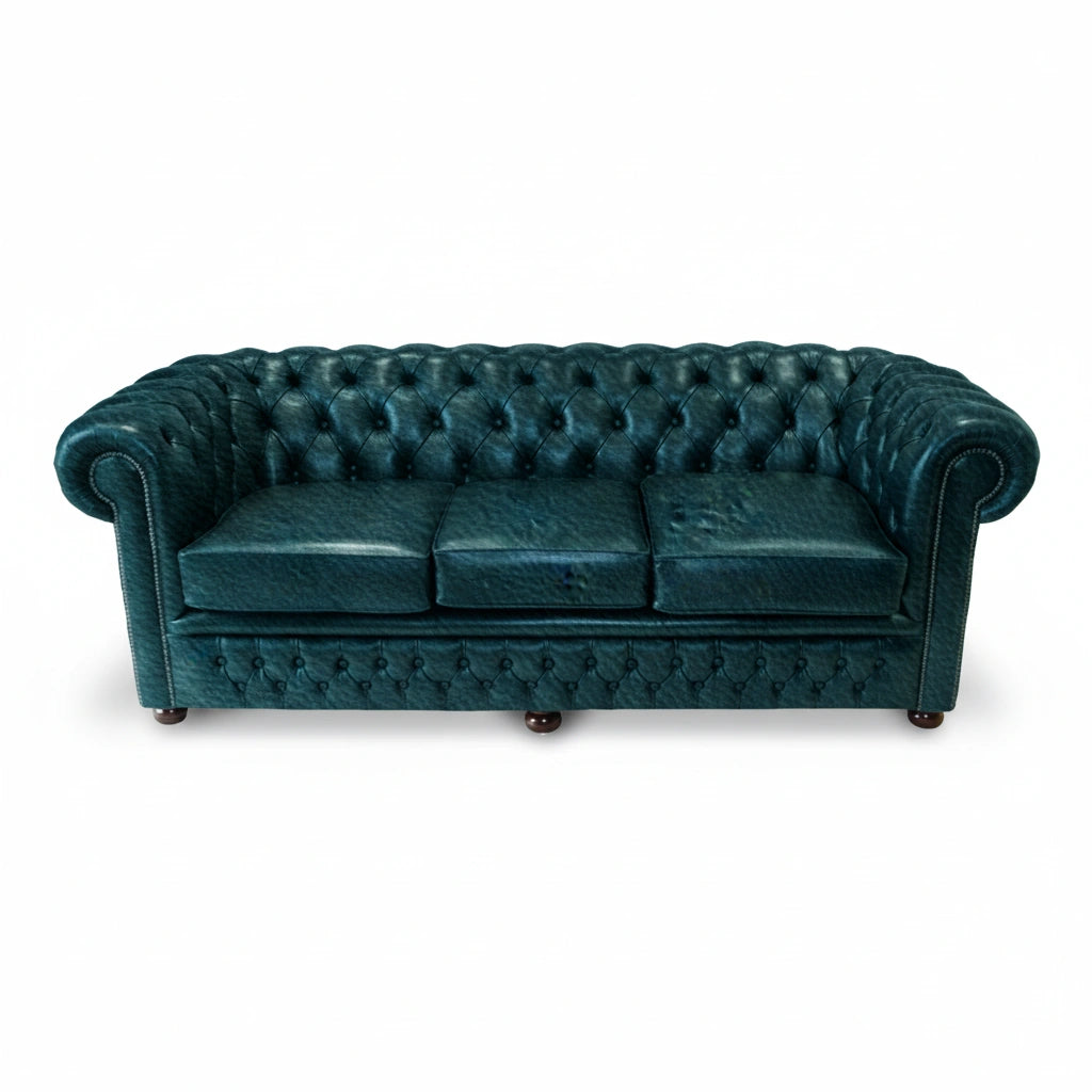 The Durham Chesterfield 3 Seat Sofa Bed, color: Windsor Navy Blue