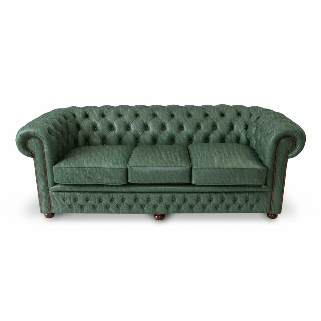 The Durham Chesterfield 3 Seat Sofa Bed, color: Windsor Lichen
