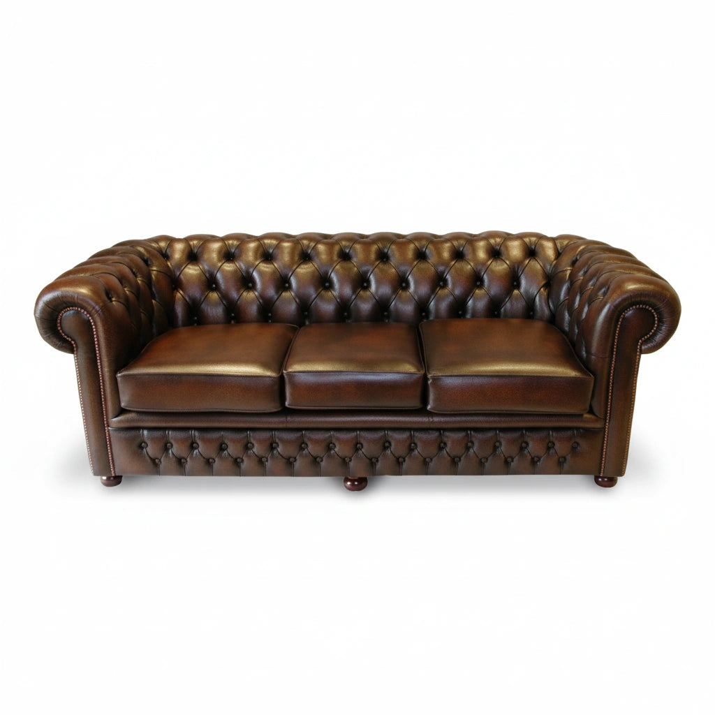 The Durham Chesterfield 3 Seat Sofa Bed, color: Windsor Havanna
