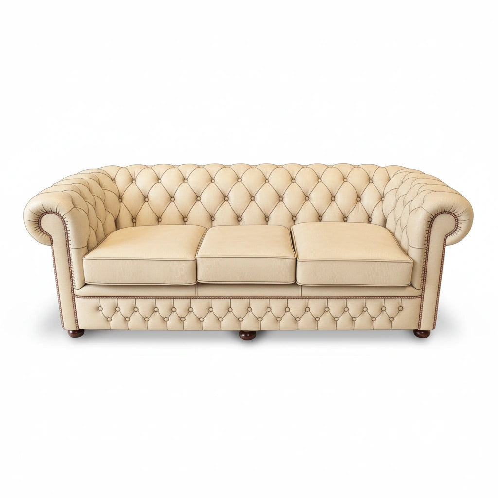 The Durham Chesterfield 3 Seat Sofa Bed, color: Windsor Cream