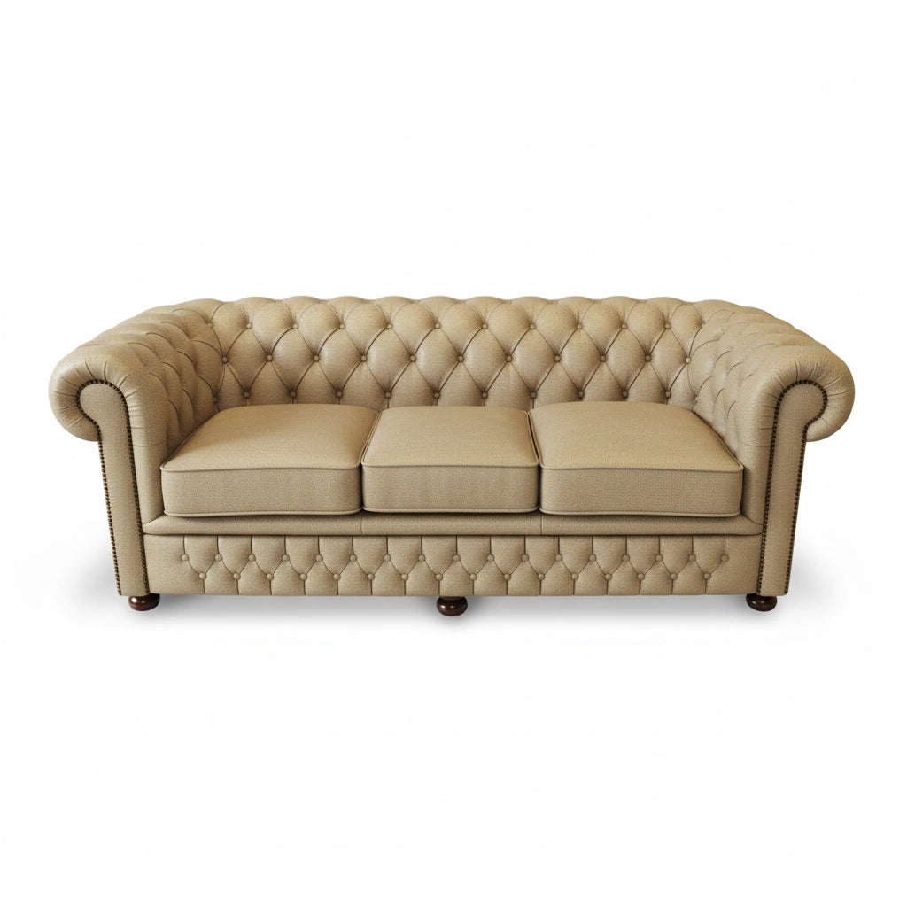 The Durham Chesterfield 3 Seat Sofa Bed, color: Windsor Cottonseed