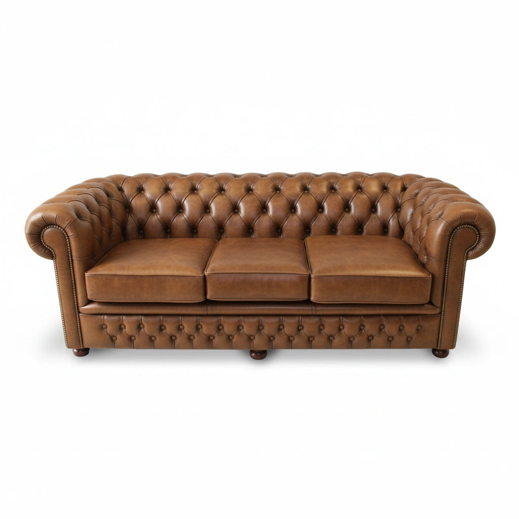 The Durham Chesterfield 3 Seat Sofa Bed, color: Windsor Cocoa