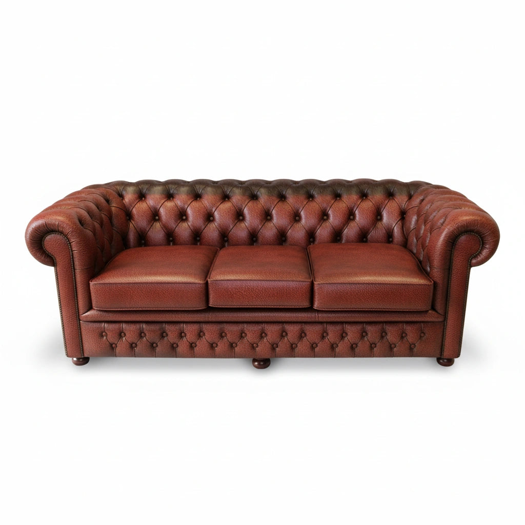 The Durham Chesterfield 3 Seat Sofa Bed, color: Antique Ox Blood
