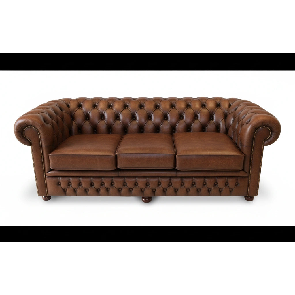 The Durham Chesterfield 3 Seat Sofa Bed, color: Antique Gold