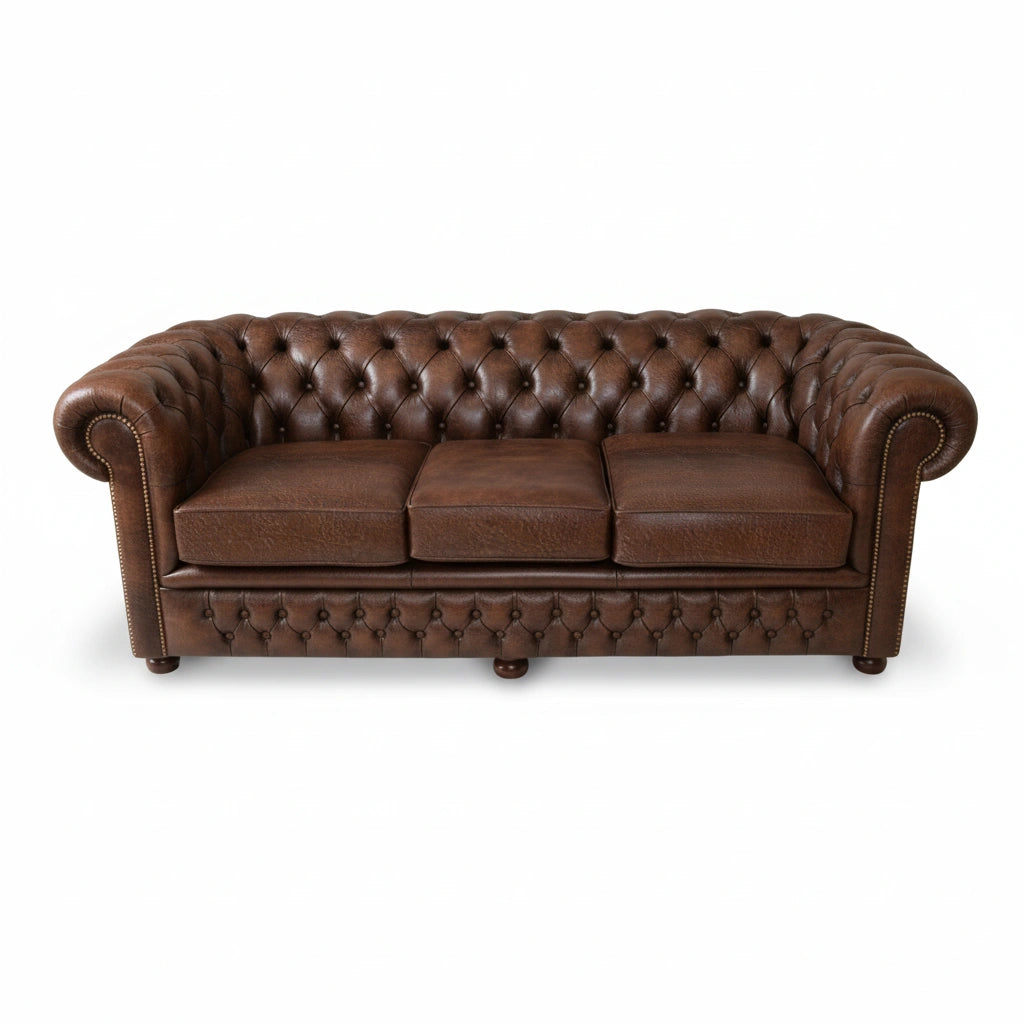 The Durham Chesterfield 3 Seat Sofa Bed, color: Antique Brown