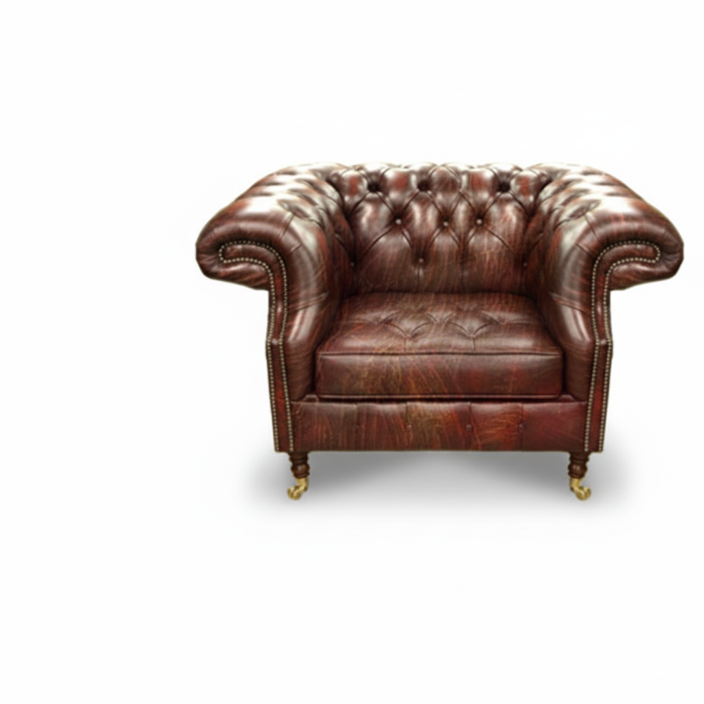 The Mayfair Chesterfield Club Chair, color: Vintage Wine