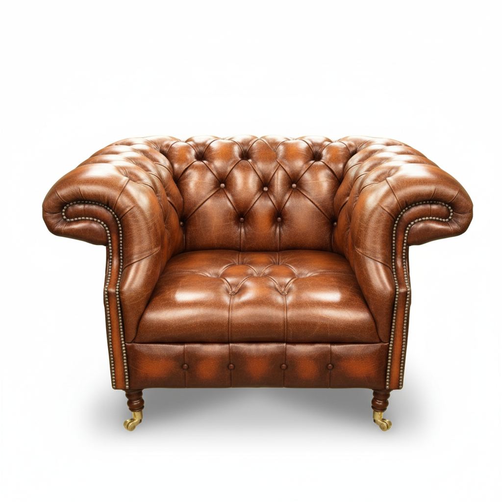 The Mayfair Chesterfield Club Chair, color: Vintage Mustard
