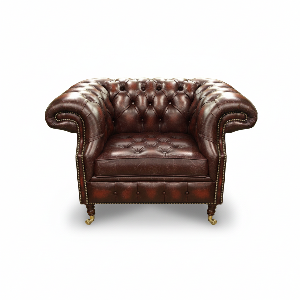 The Mayfair Chesterfield Club Chair, color: English Smoke
