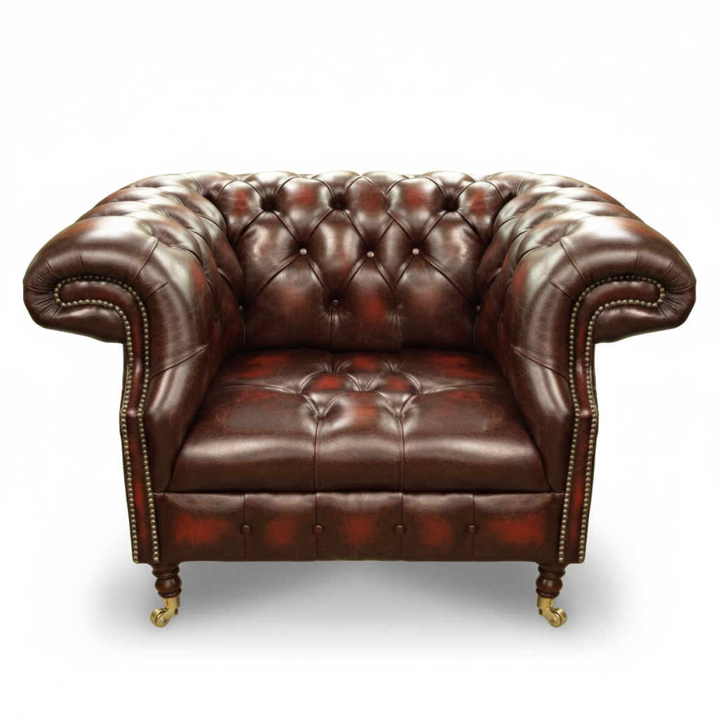 The Mayfair Chesterfield Club Chair, color: English Moss