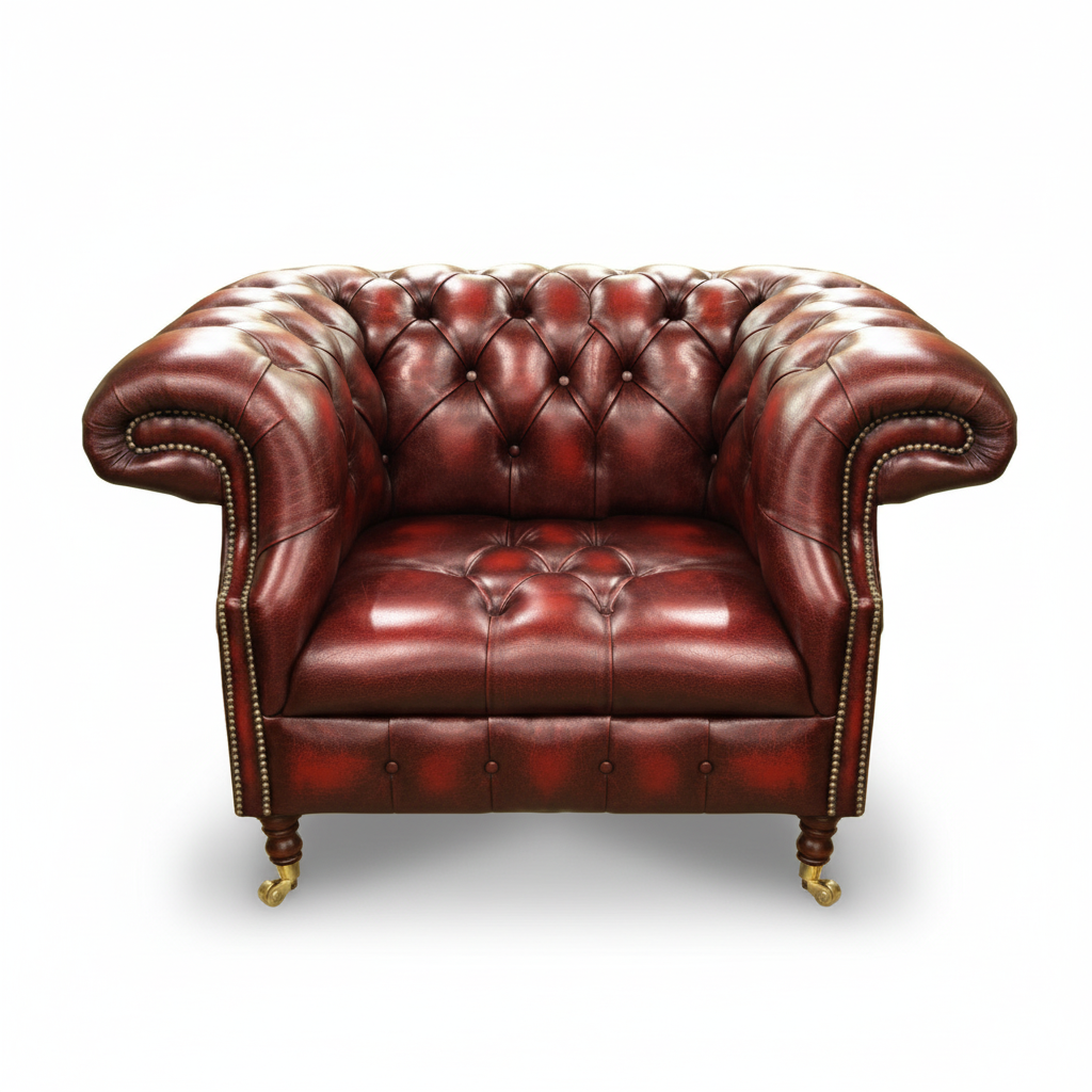 The Mayfair Chesterfield Club Chair, color: English Claret