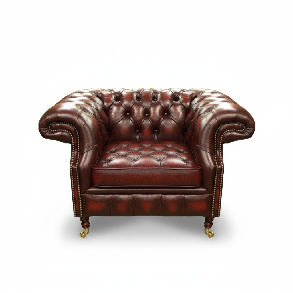 The Mayfair Chesterfield Club Chair, color: English Burgundy