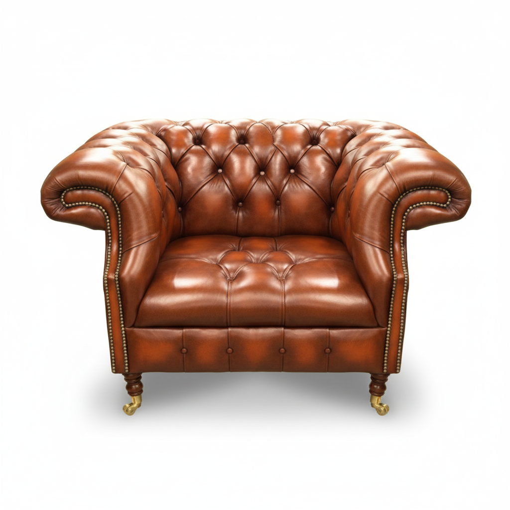 The Mayfair Chesterfield Club Chair, color: English Bruciato