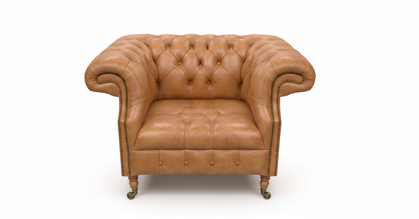 The Mayfair Chesterfield Club Chair — Color: Windsor Yellow, Seat type: Button