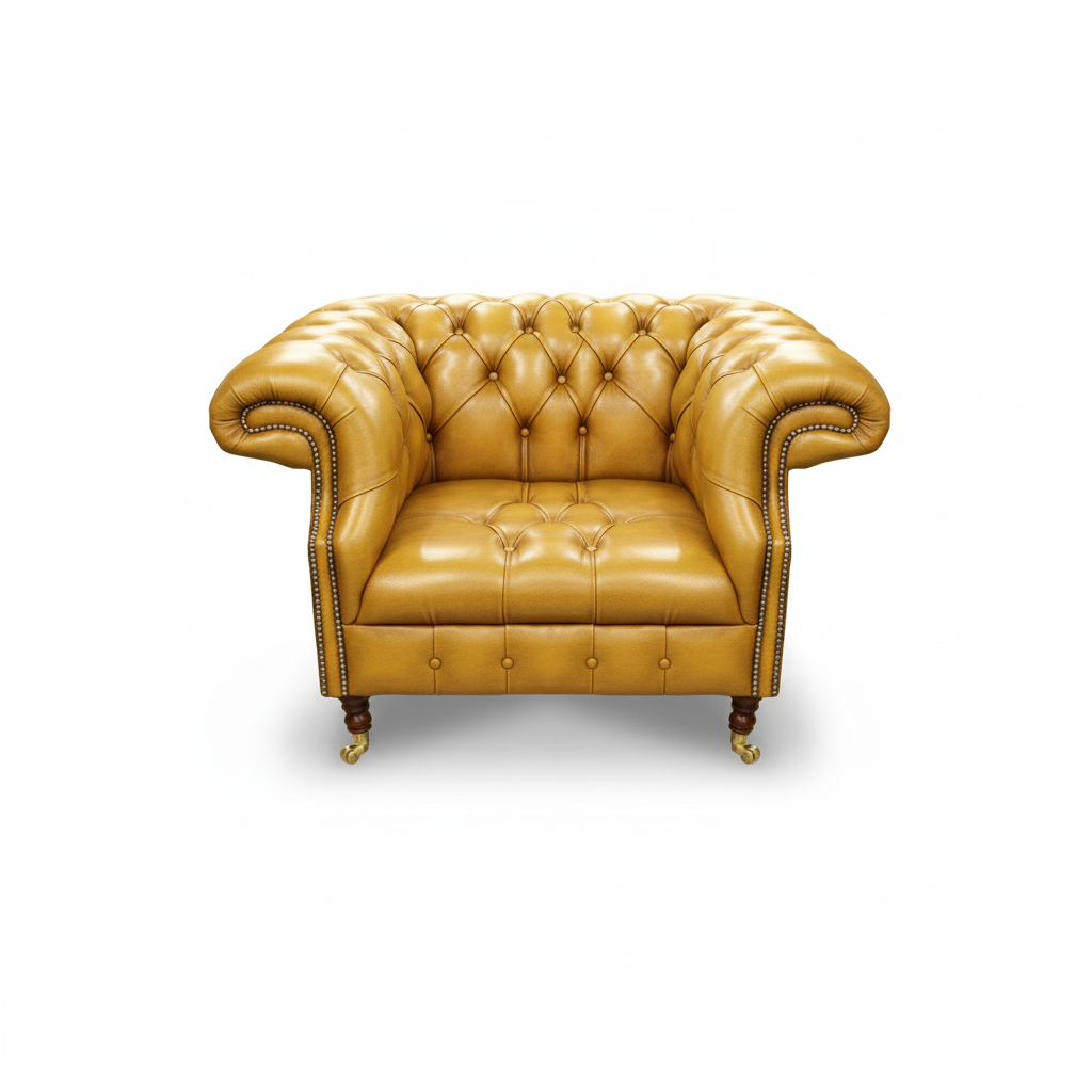 The Mayfair Chesterfield Club Chair, color: Windsor Yellow