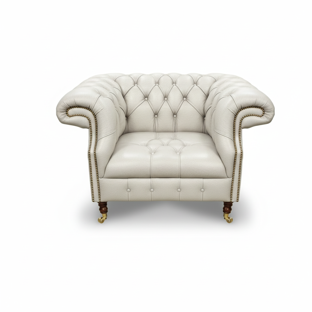 The Mayfair Chesterfield Club Chair, color: Windsor White