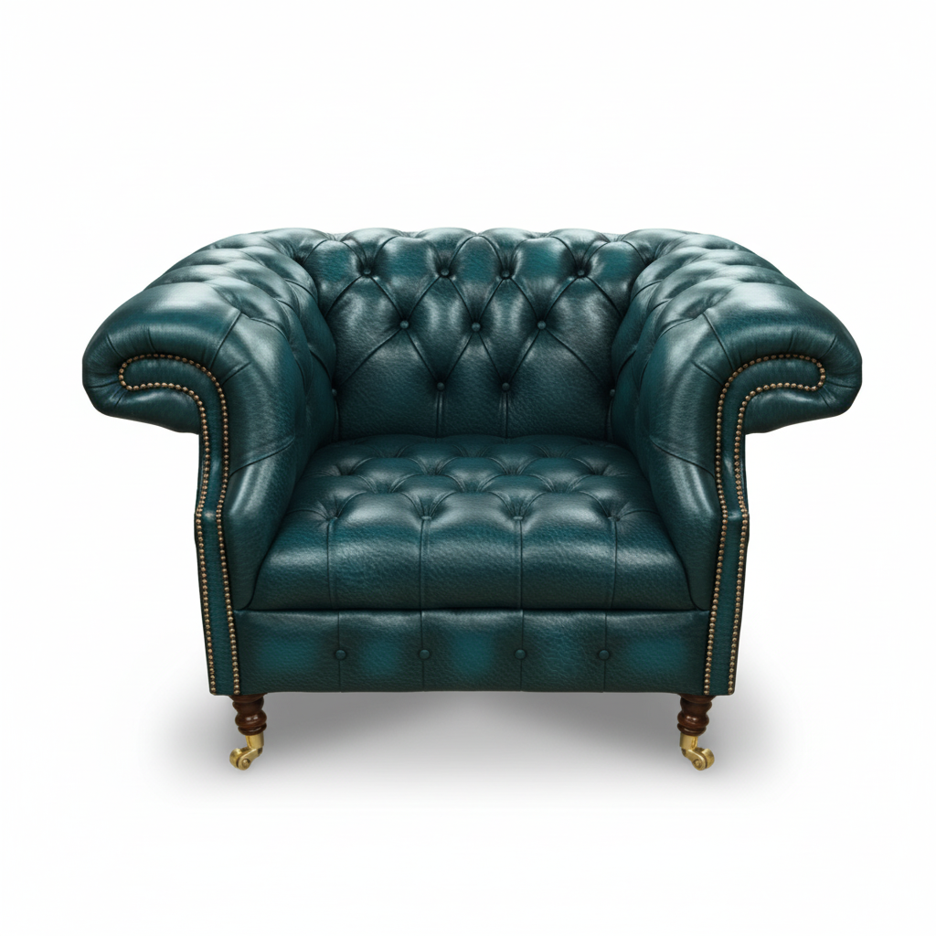 The Mayfair Chesterfield Club Chair, color: Windsor Navy Blue