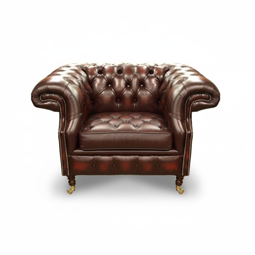 The Mayfair Chesterfield Club Chair, color: Windsor Mocca