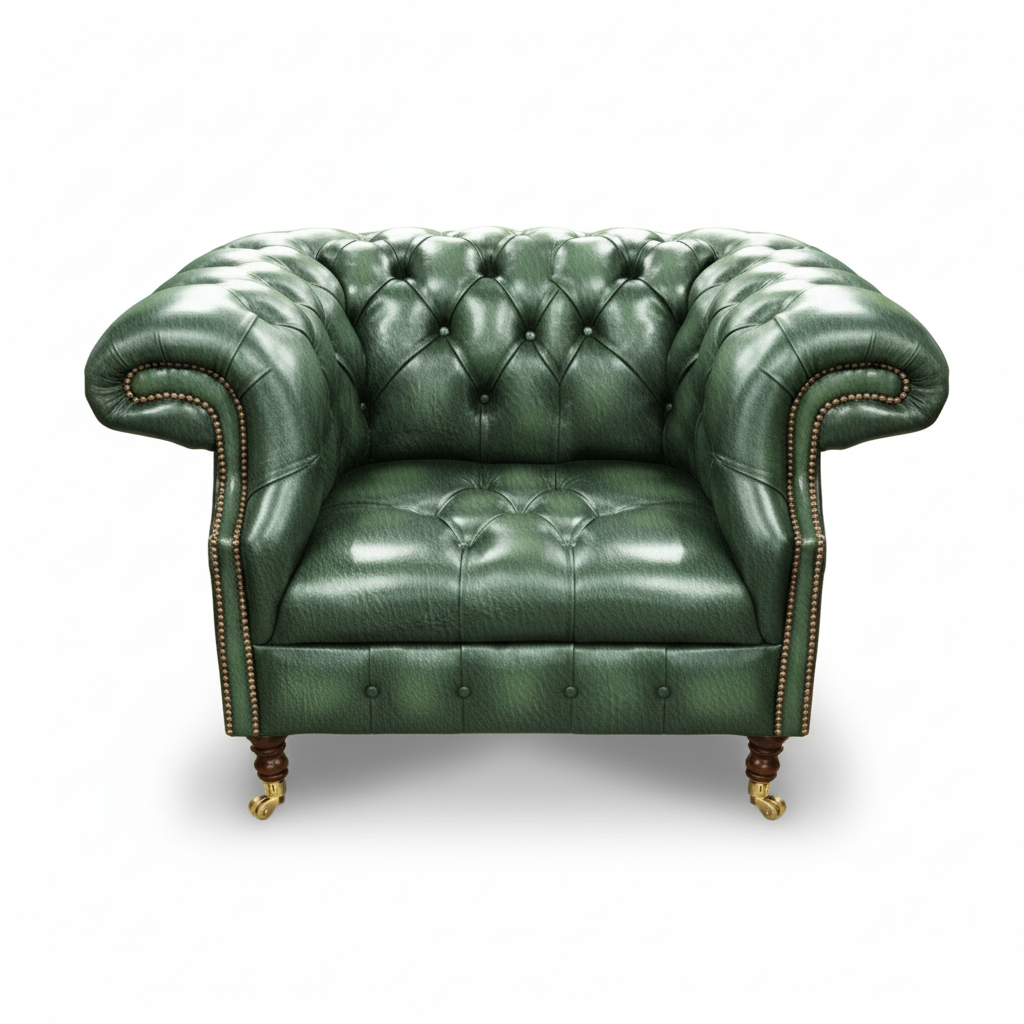 The Mayfair Chesterfield Club Chair, color: Windsor Lichen