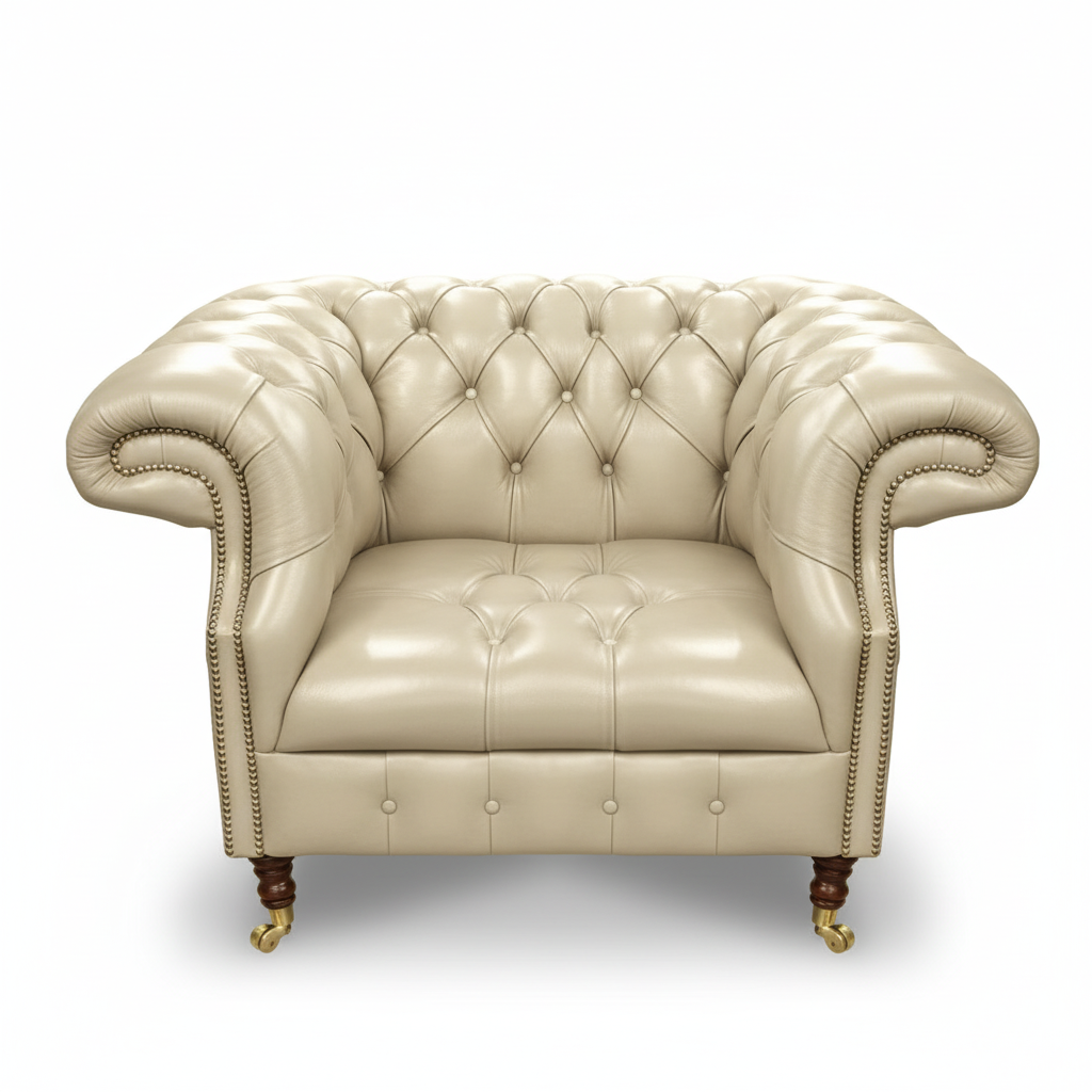 The Mayfair Chesterfield Club Chair, color: Windsor Ivory