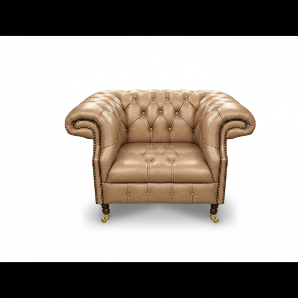 The Mayfair Chesterfield Club Chair, color: Windsor Fudge